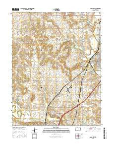 Paola West Kansas Current topographic map, 1:24000 scale, 7.5 X 7.5 Minute, Year 2015