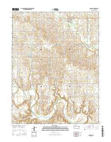 Paradise Kansas Current topographic map, 1:24000 scale, 7.5 X 7.5 Minute, Year 2015