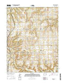 Parker Kansas Current topographic map, 1:24000 scale, 7.5 X 7.5 Minute, Year 2015
