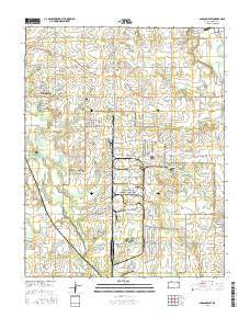 Parsons East Kansas Current topographic map, 1:24000 scale, 7.5 X 7.5 Minute, Year 2016