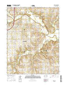 Peoria Kansas Current topographic map, 1:24000 scale, 7.5 X 7.5 Minute, Year 2015