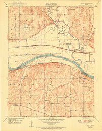 Perry Kansas Historical topographic map, 1:24000 scale, 7.5 X 7.5 Minute, Year 1950