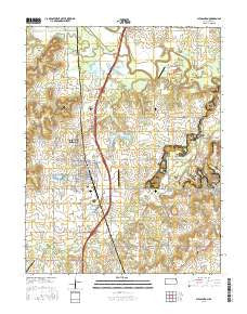 Pleasanton Kansas Current topographic map, 1:24000 scale, 7.5 X 7.5 Minute, Year 2016