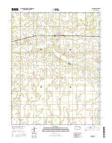 Plevna Kansas Current topographic map, 1:24000 scale, 7.5 X 7.5 Minute, Year 2015