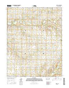 Pontiac Kansas Current topographic map, 1:24000 scale, 7.5 X 7.5 Minute, Year 2015