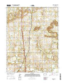 Prescott Kansas Current topographic map, 1:24000 scale, 7.5 X 7.5 Minute, Year 2015