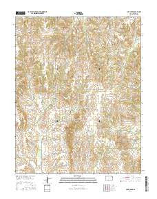 Pump Creek Kansas Current topographic map, 1:24000 scale, 7.5 X 7.5 Minute, Year 2016