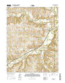 Quenemo Kansas Current topographic map, 1:24000 scale, 7.5 X 7.5 Minute, Year 2015
