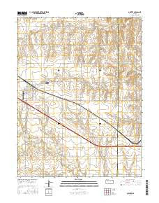 Quinter Kansas Current topographic map, 1:24000 scale, 7.5 X 7.5 Minute, Year 2015