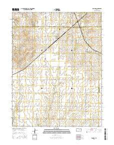 Ramona Kansas Current topographic map, 1:24000 scale, 7.5 X 7.5 Minute, Year 2015