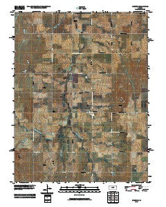 Roxbury Kansas Historical topographic map, 1:24000 scale, 7.5 X 7.5 Minute, Year 2010