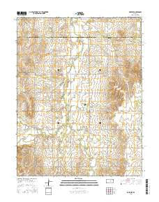 Roxbury Kansas Current topographic map, 1:24000 scale, 7.5 X 7.5 Minute, Year 2015
