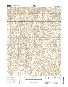 Rush Center SW Kansas Current topographic map, 1:24000 scale, 7.5 X 7.5 Minute, Year 2015