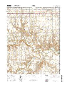 Russell SW Kansas Current topographic map, 1:24000 scale, 7.5 X 7.5 Minute, Year 2015
