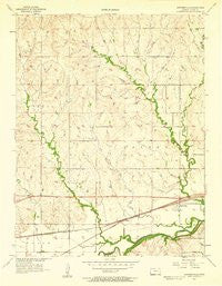 Saffordville Kansas Historical topographic map, 1:24000 scale, 7.5 X 7.5 Minute, Year 1957