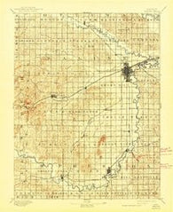 Salina Kansas Historical topographic map, 1:125000 scale, 30 X 30 Minute, Year 1892