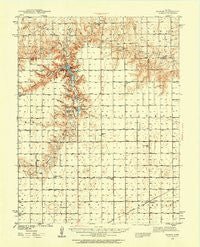 Sandon Kansas Historical topographic map, 1:62500 scale, 15 X 15 Minute, Year 1939