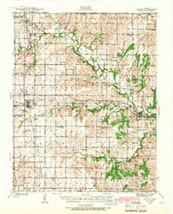 Severy Kansas Historical topographic map, 1:62500 scale, 15 X 15 Minute, Year 1939