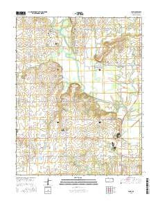 Shaw Kansas Current topographic map, 1:24000 scale, 7.5 X 7.5 Minute, Year 2015