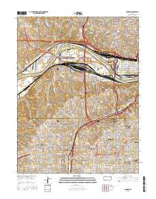 Shawnee Kansas Current topographic map, 1:24000 scale, 7.5 X 7.5 Minute, Year 2015