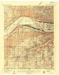 Shawnee Kansas Historical topographic map, 1:24000 scale, 7.5 X 7.5 Minute, Year 1934