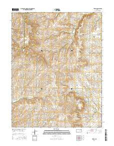 Thrall Kansas Current topographic map, 1:24000 scale, 7.5 X 7.5 Minute, Year 2015