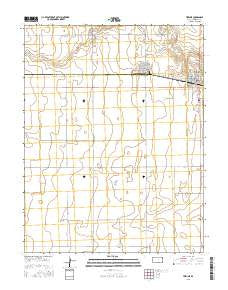 Tribune Kansas Current topographic map, 1:24000 scale, 7.5 X 7.5 Minute, Year 2015