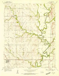 Udall Kansas Historical topographic map, 1:24000 scale, 7.5 X 7.5 Minute, Year 1955