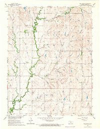 Vine Creek Kansas Historical topographic map, 1:24000 scale, 7.5 X 7.5 Minute, Year 1965