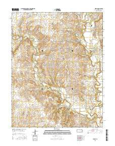 Virgil Kansas Current topographic map, 1:24000 scale, 7.5 X 7.5 Minute, Year 2015