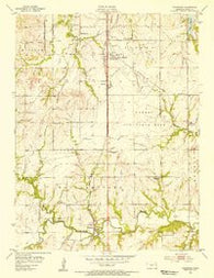 Wakarusa Kansas Historical topographic map, 1:24000 scale, 7.5 X 7.5 Minute, Year 1955