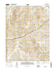 Waldeck Kansas Current topographic map, 1:24000 scale, 7.5 X 7.5 Minute, Year 2015