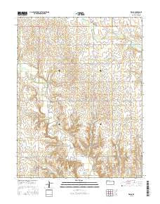 Waldo Kansas Current topographic map, 1:24000 scale, 7.5 X 7.5 Minute, Year 2015