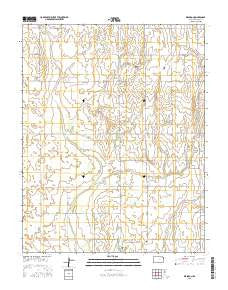 Waldron Kansas Current topographic map, 1:24000 scale, 7.5 X 7.5 Minute, Year 2015
