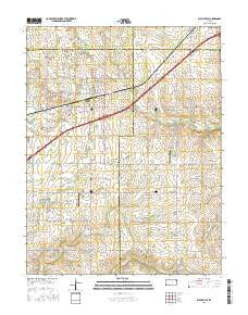 Wellsville Kansas Current topographic map, 1:24000 scale, 7.5 X 7.5 Minute, Year 2016