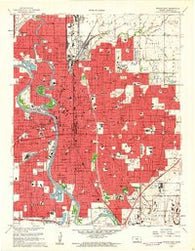 Wichita East Kansas Historical topographic map, 1:24000 scale, 7.5 X 7.5 Minute, Year 1961