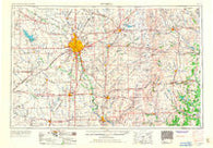 Wichita Kansas Historical topographic map, 1:250000 scale, 1 X 2 Degree, Year 1955