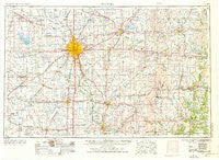 Wichita Kansas Historical topographic map, 1:250000 scale, 1 X 2 Degree, Year 1955