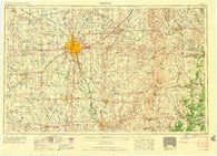 Wichita Kansas Historical topographic map, 1:250000 scale, 1 X 2 Degree, Year 1955