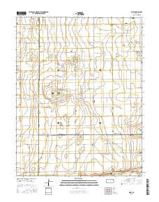 Wolf Kansas Current topographic map, 1:24000 scale, 7.5 X 7.5 Minute, Year 2015