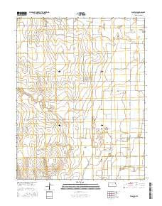 Wolf SW Kansas Current topographic map, 1:24000 scale, 7.5 X 7.5 Minute, Year 2015