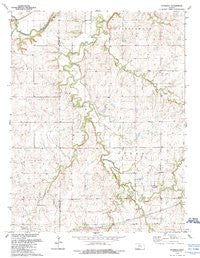 Wonsevu Kansas Historical topographic map, 1:24000 scale, 7.5 X 7.5 Minute, Year 1989