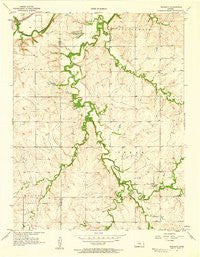 Wonsevu Kansas Historical topographic map, 1:24000 scale, 7.5 X 7.5 Minute, Year 1957