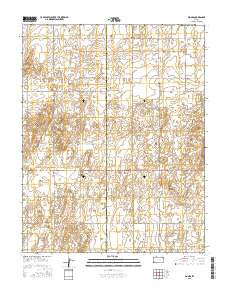 Woods Kansas Current topographic map, 1:24000 scale, 7.5 X 7.5 Minute, Year 2015