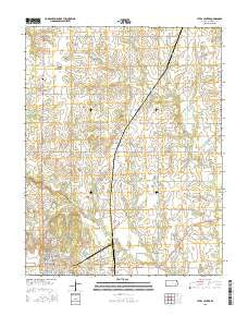 Yates Center Kansas Current topographic map, 1:24000 scale, 7.5 X 7.5 Minute, Year 2015