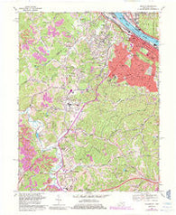 Ashland Kentucky Historical topographic map, 1:24000 scale, 7.5 X 7.5 Minute, Year 1968
