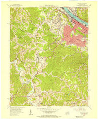 Ashland Kentucky Historical topographic map, 1:24000 scale, 7.5 X 7.5 Minute, Year 1953