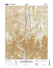 Berea Kentucky Current topographic map, 1:24000 scale, 7.5 X 7.5 Minute, Year 2016