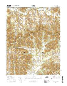 Bradfordsville Kentucky Current topographic map, 1:24000 scale, 7.5 X 7.5 Minute, Year 2016