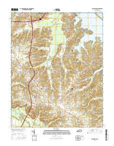 Briensburg Kentucky Current topographic map, 1:24000 scale, 7.5 X 7.5 Minute, Year 2016